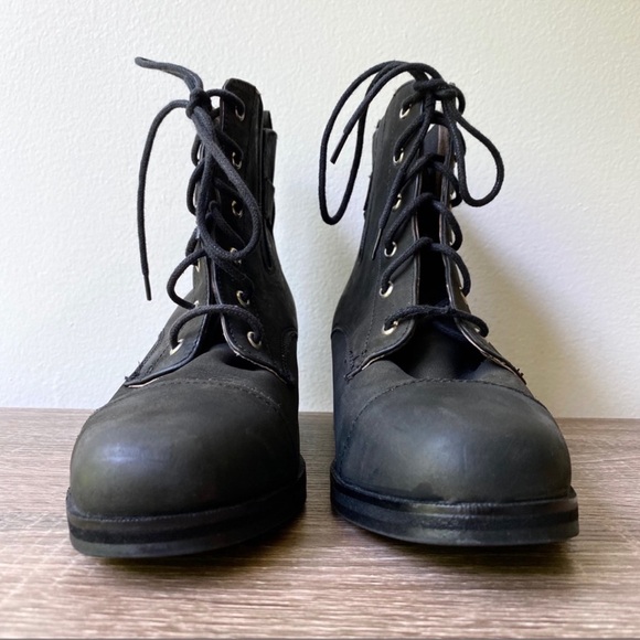 KURT GEIGER Carvela Black Lace Up Buckle Boot 38 - Picture 2 of 10